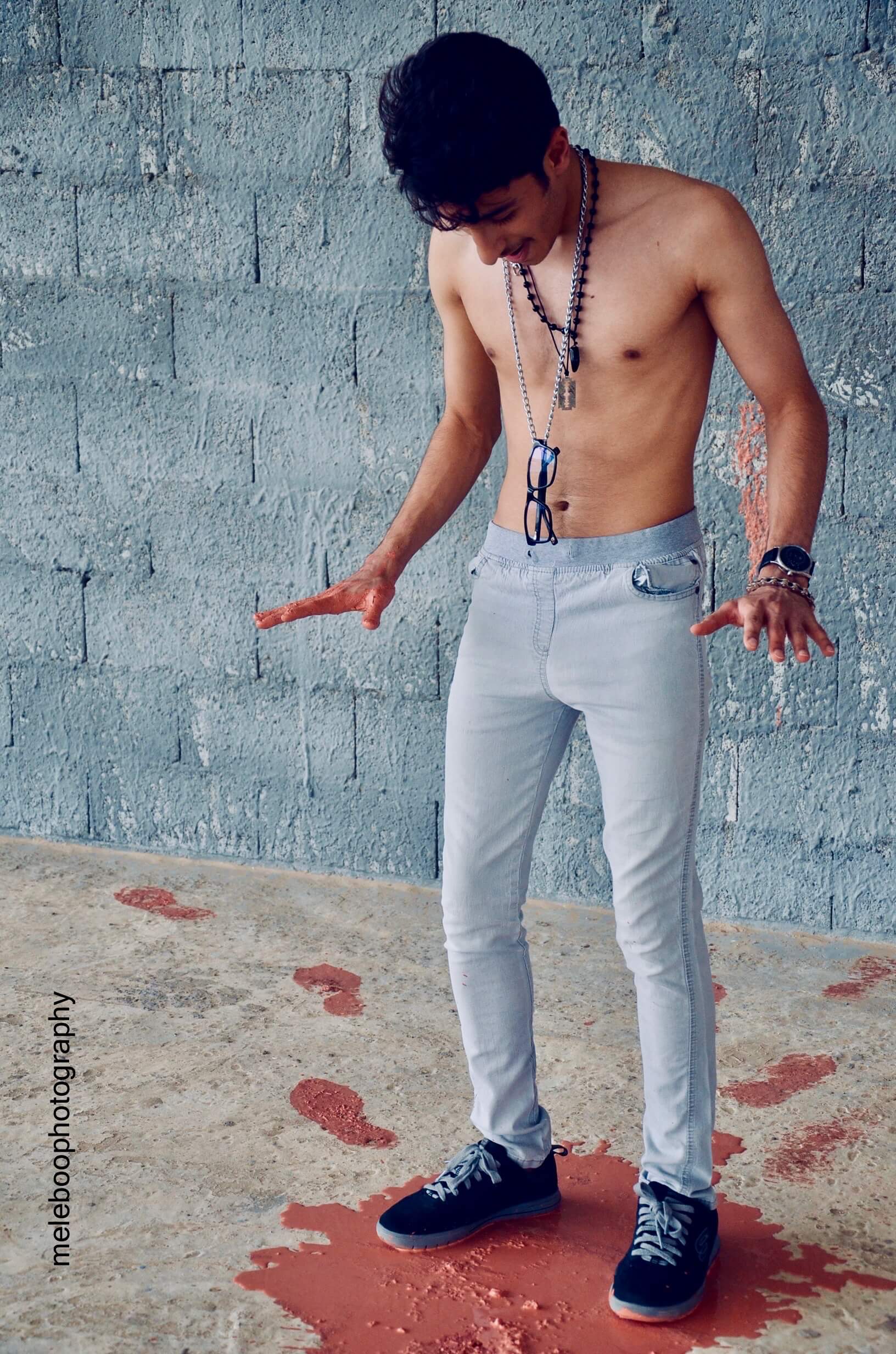 standing in some paint