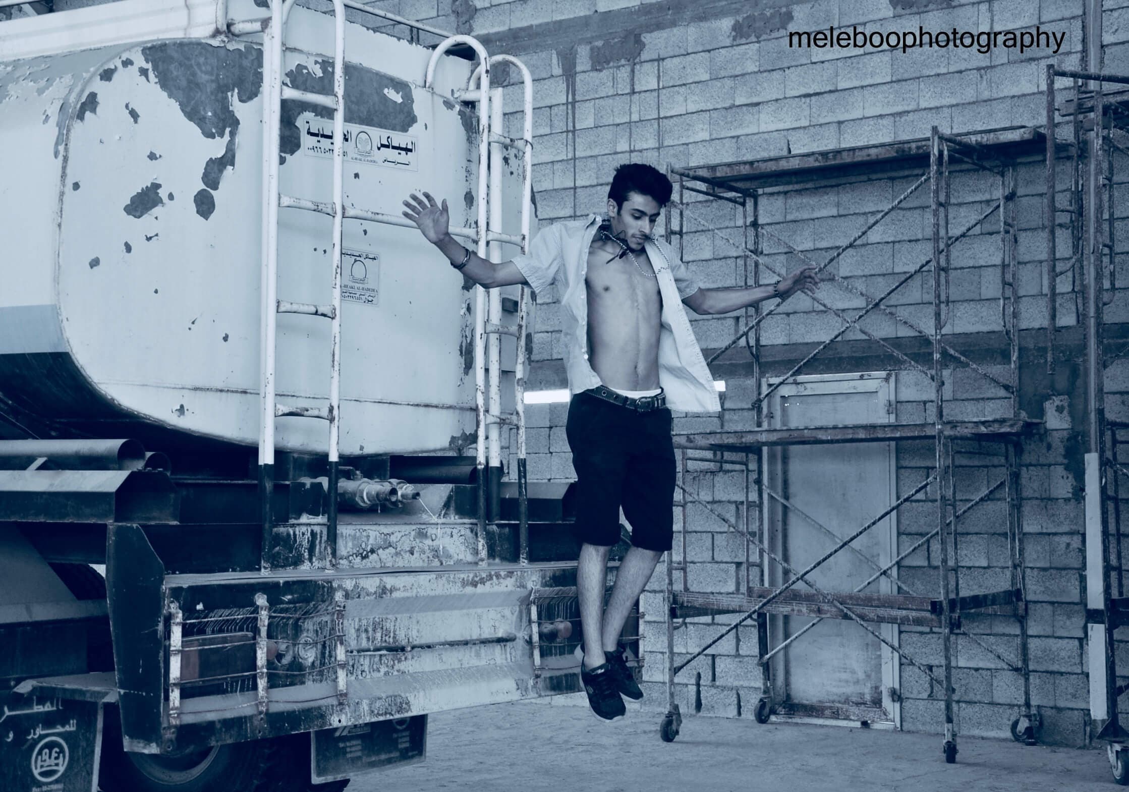 hassan jumping off truck