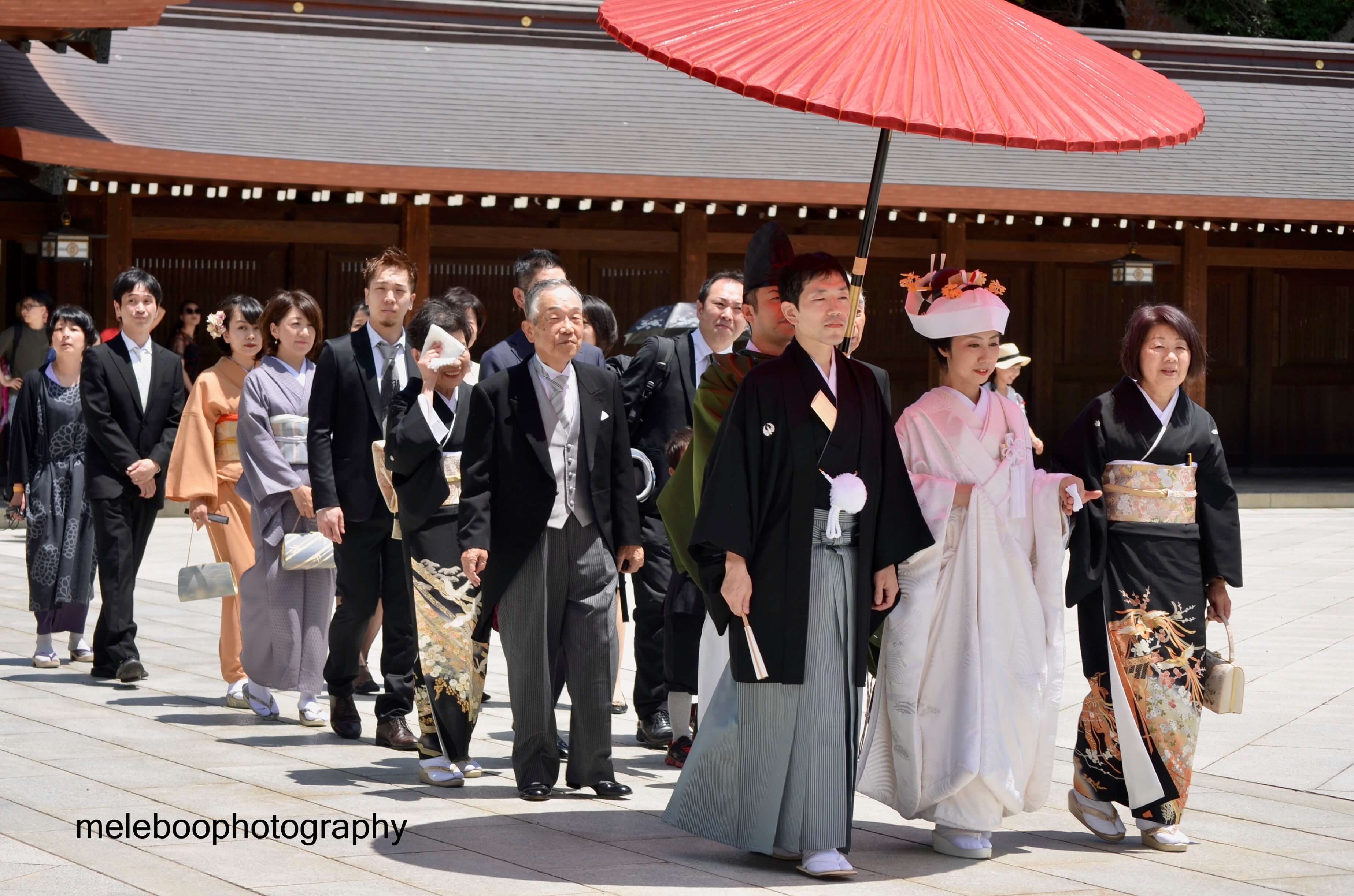 A wedding proceession at Meiji Shrine in Tokyo