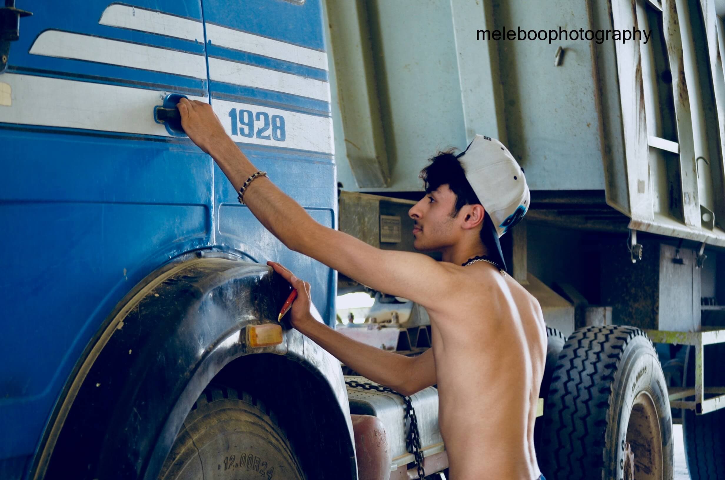 hassan about to enter truck