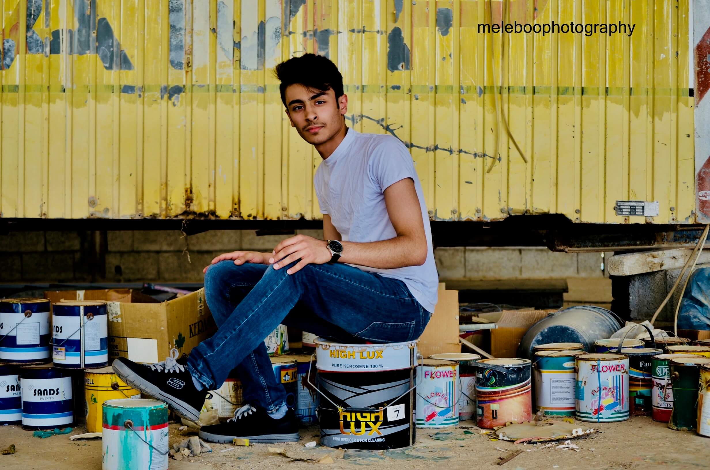 hassan on paint cans