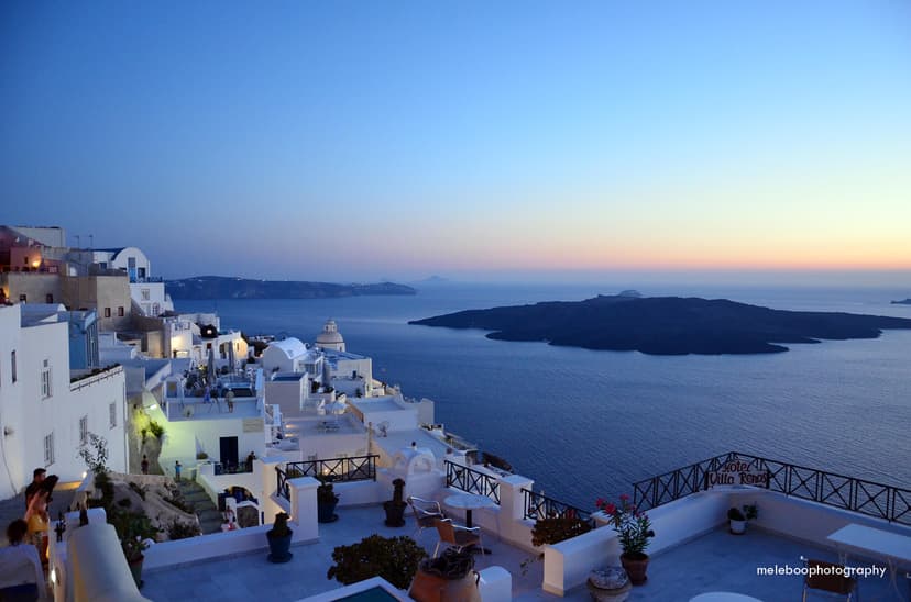 dusk over Santorini